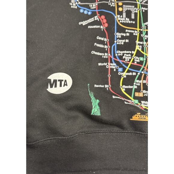 MTA New York Subway Map Hoodie, Black, Size: Men’s XL Unisex - Picture 3 of 8